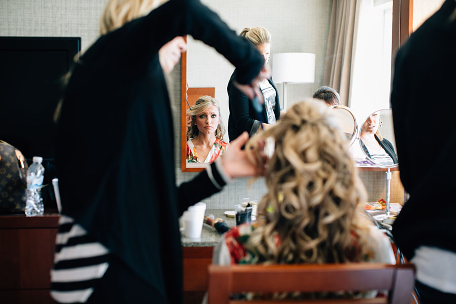 Getting ready Pittsburgh Westin wedding